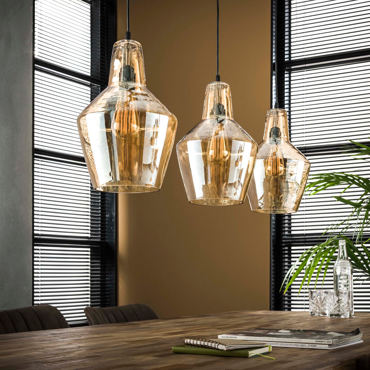 Hanglamp Glass Cone 3L