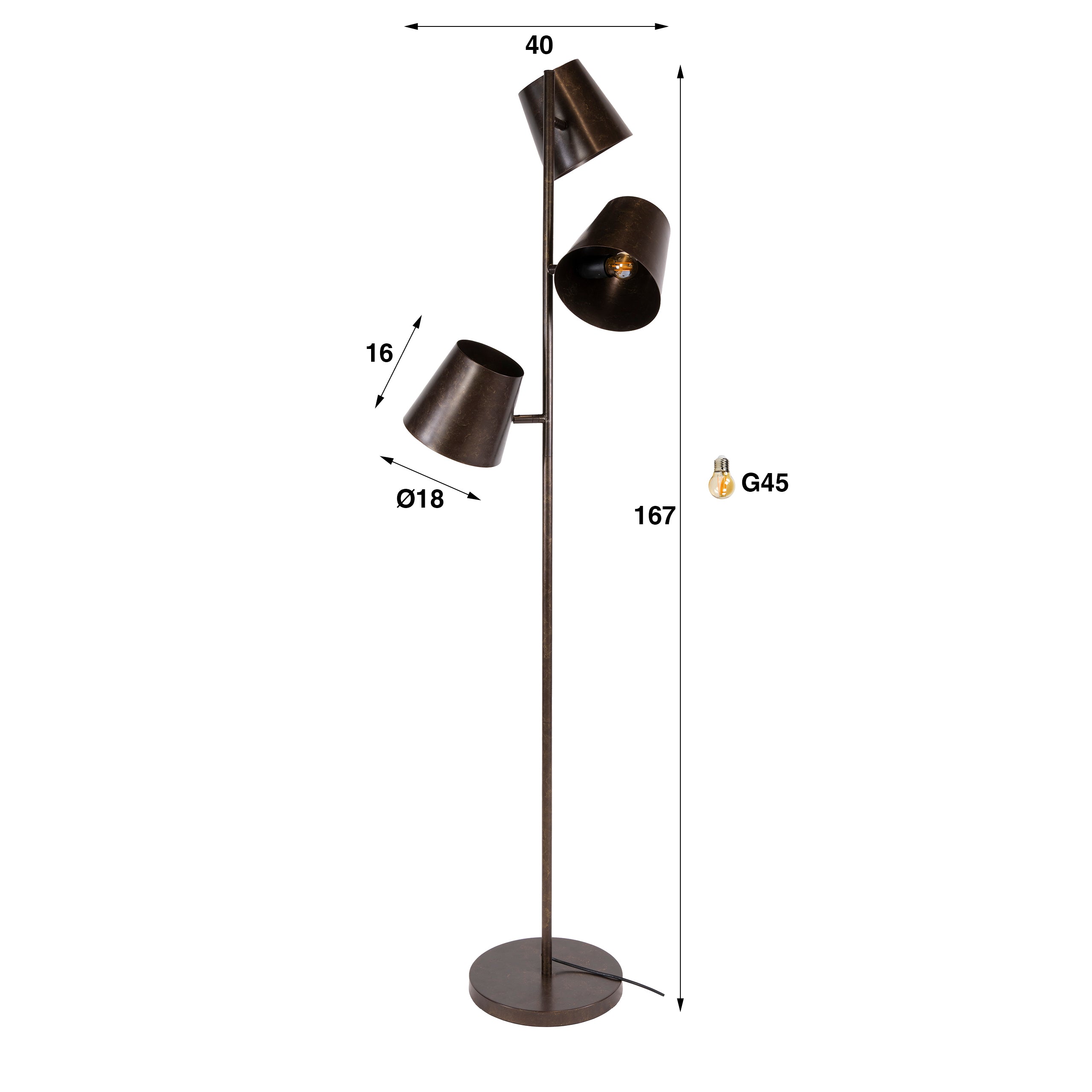 Vloerlamp Kinetic 3L