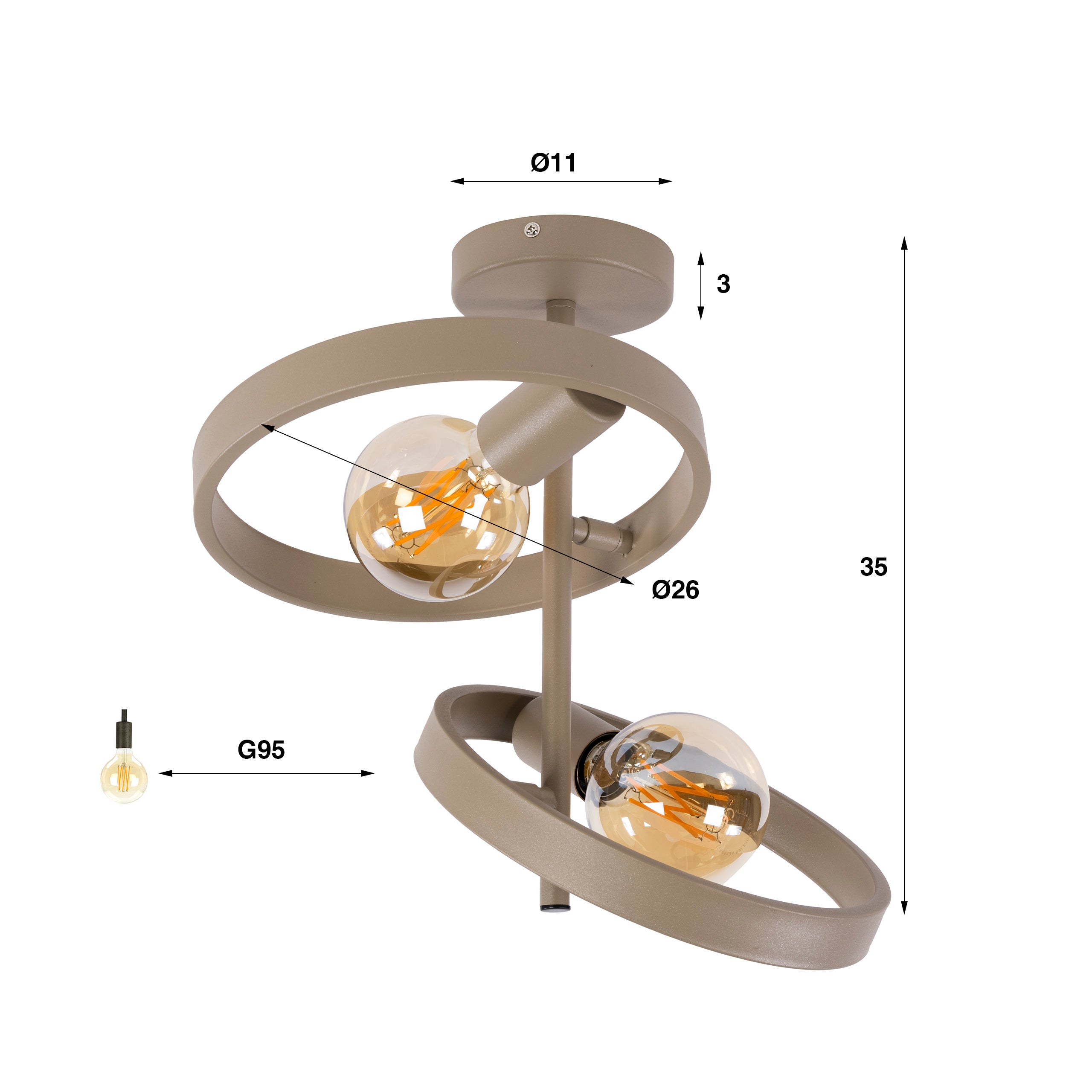 Plafondlamp Hover 2L - foto 5