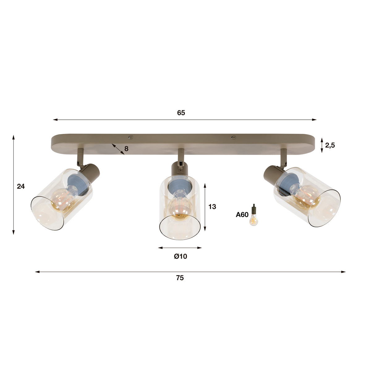 Plafondlamp Sepiora 3L