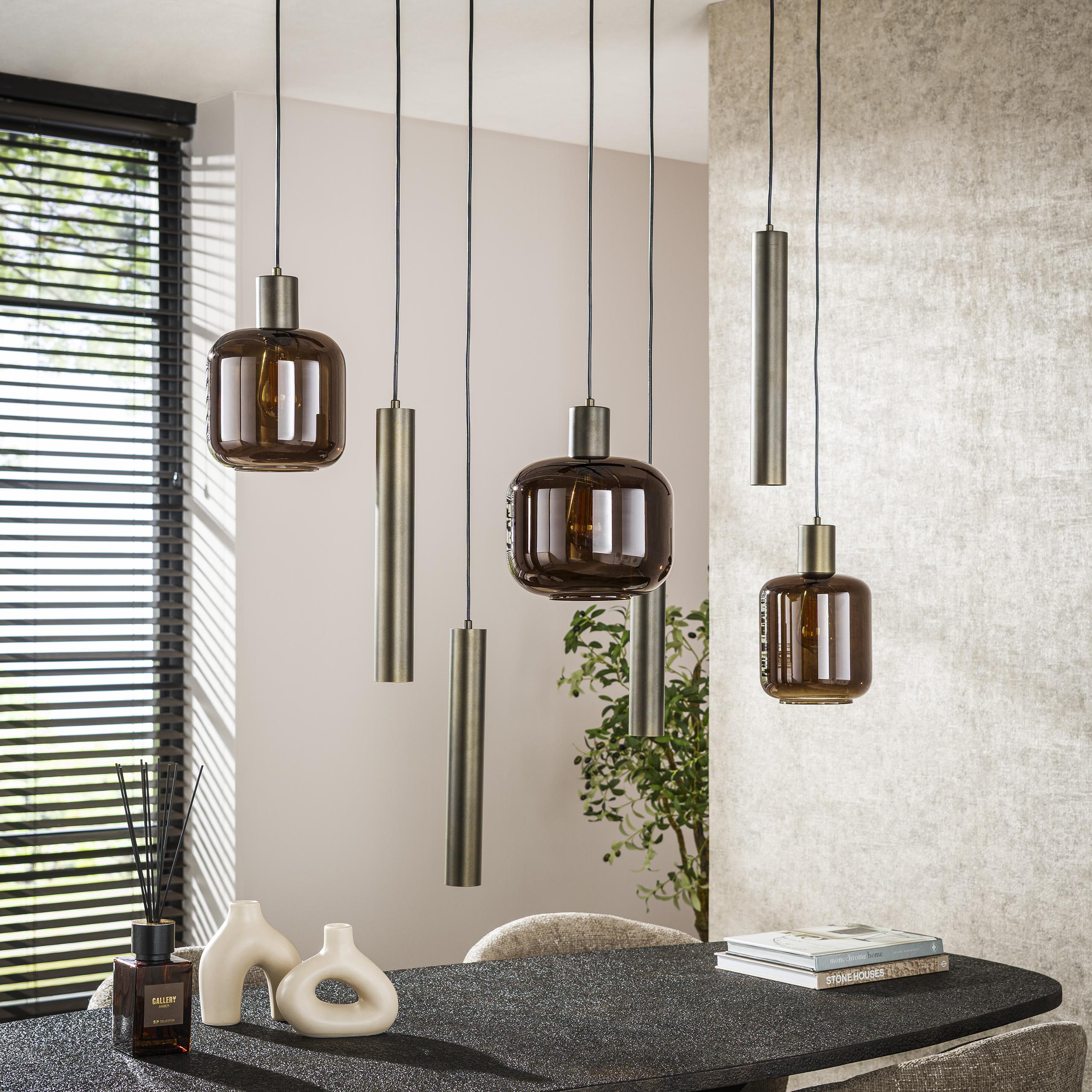 Hanglamp Bronza 4+3L
