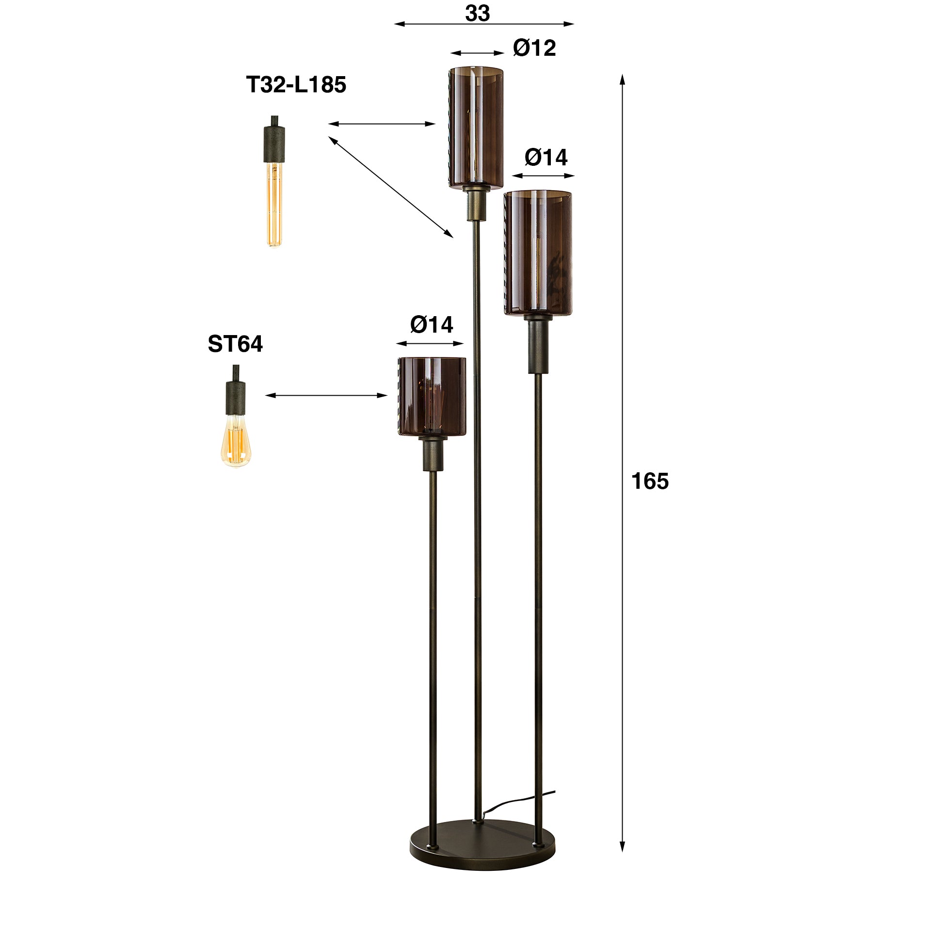 Vloerlamp Sepiora 3L - foto 6