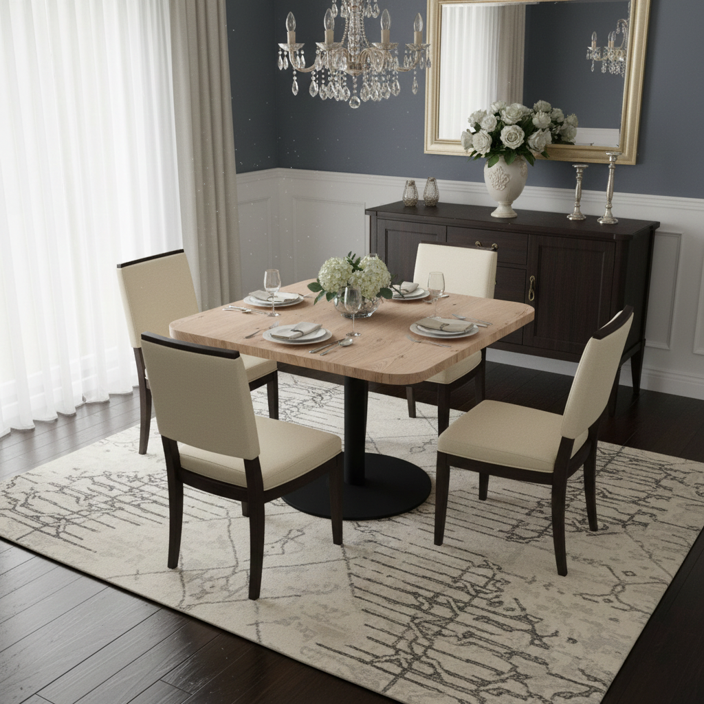 Eiken massief eettafel - Vierkant - Sol Metaal