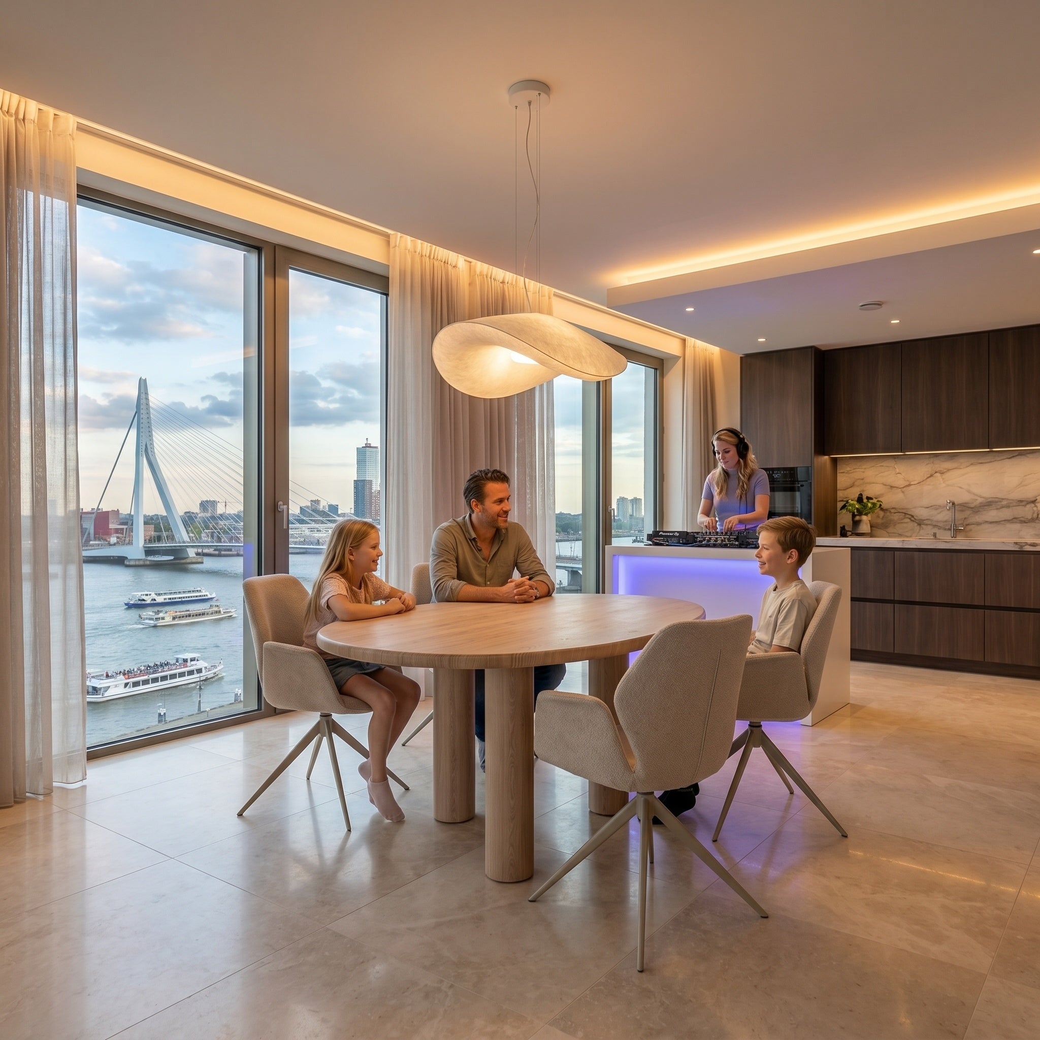 Eiken massief eettafel - Organisch Rond - Pole Eiken