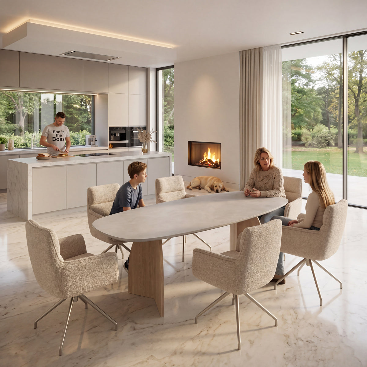 HPL eettafel Light Concrete