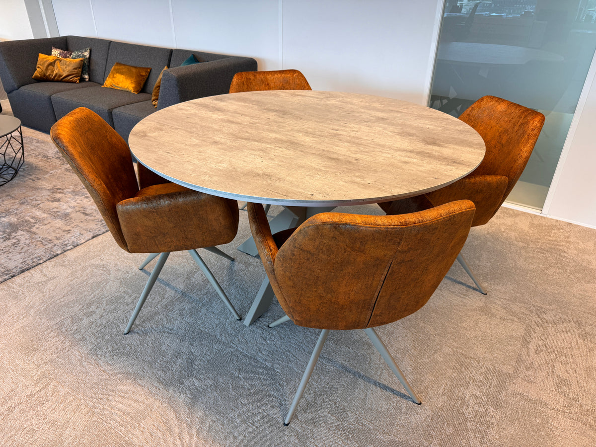 HPL dining table Frozen Blue - Round - Sol D10 metal