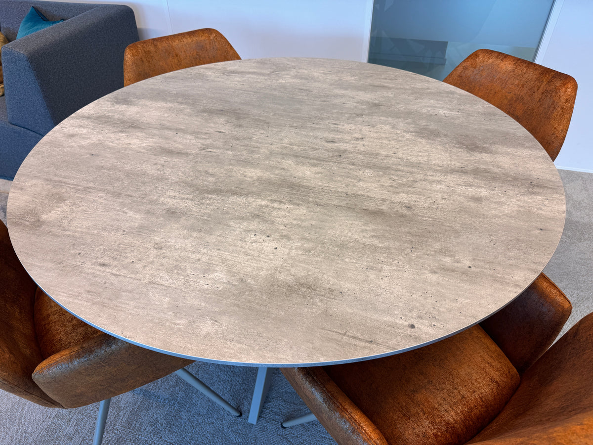HPL dining table Frozen Blue - Round - Sol D10 metal