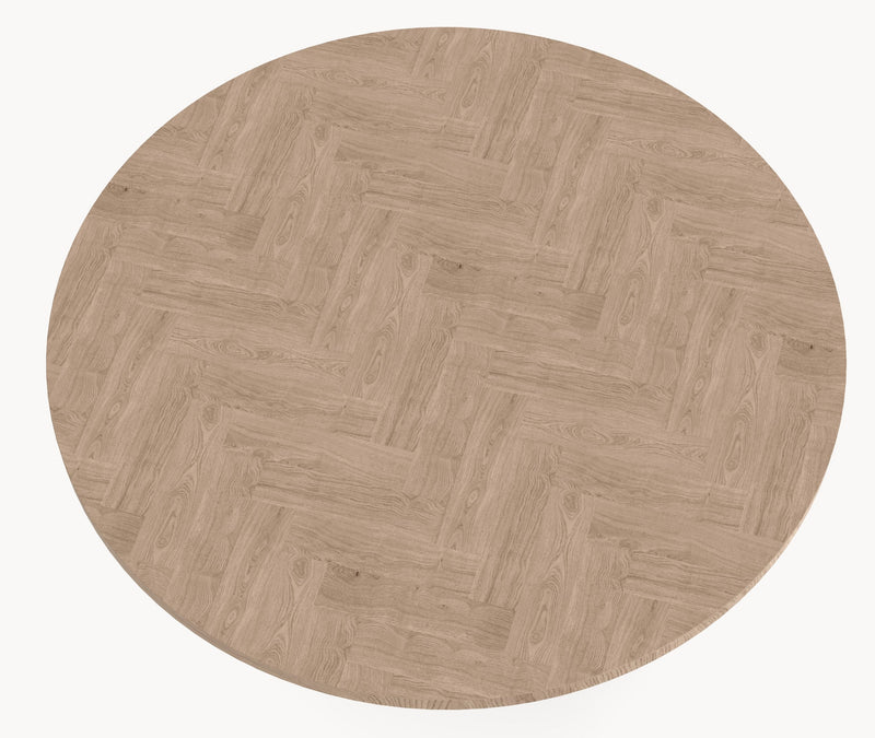 Eiken visgraat eettafel - Rond - Pole eiken - Japandi sfeerbeeld 3 - Industrial Home
