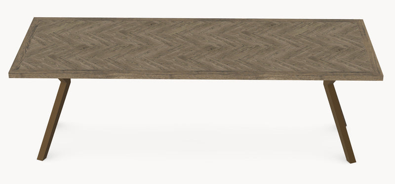 Eiken visgraat eetafel Lava Light- Recht - AX onderstel sfeerbeeld 2 - Industrial Home