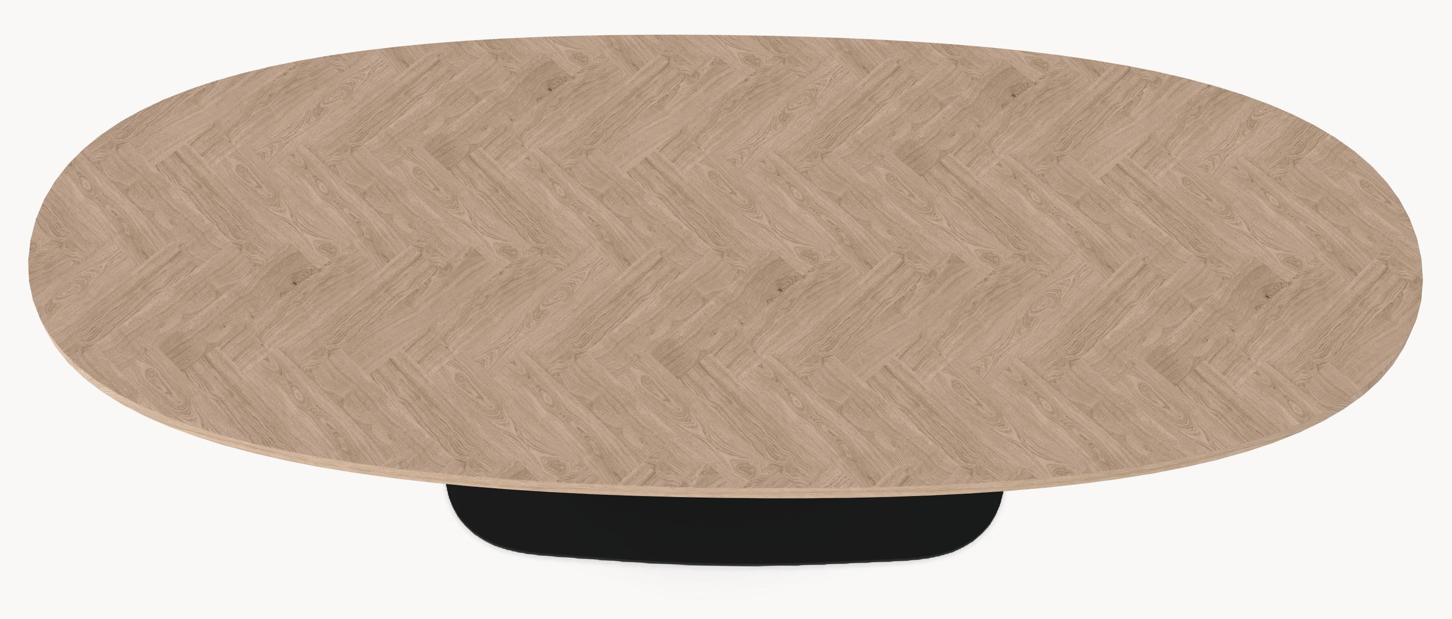 Eiken visgraat tafel - Deens Rond - V onderstel sfeerbeeld 7 - Industrial Home