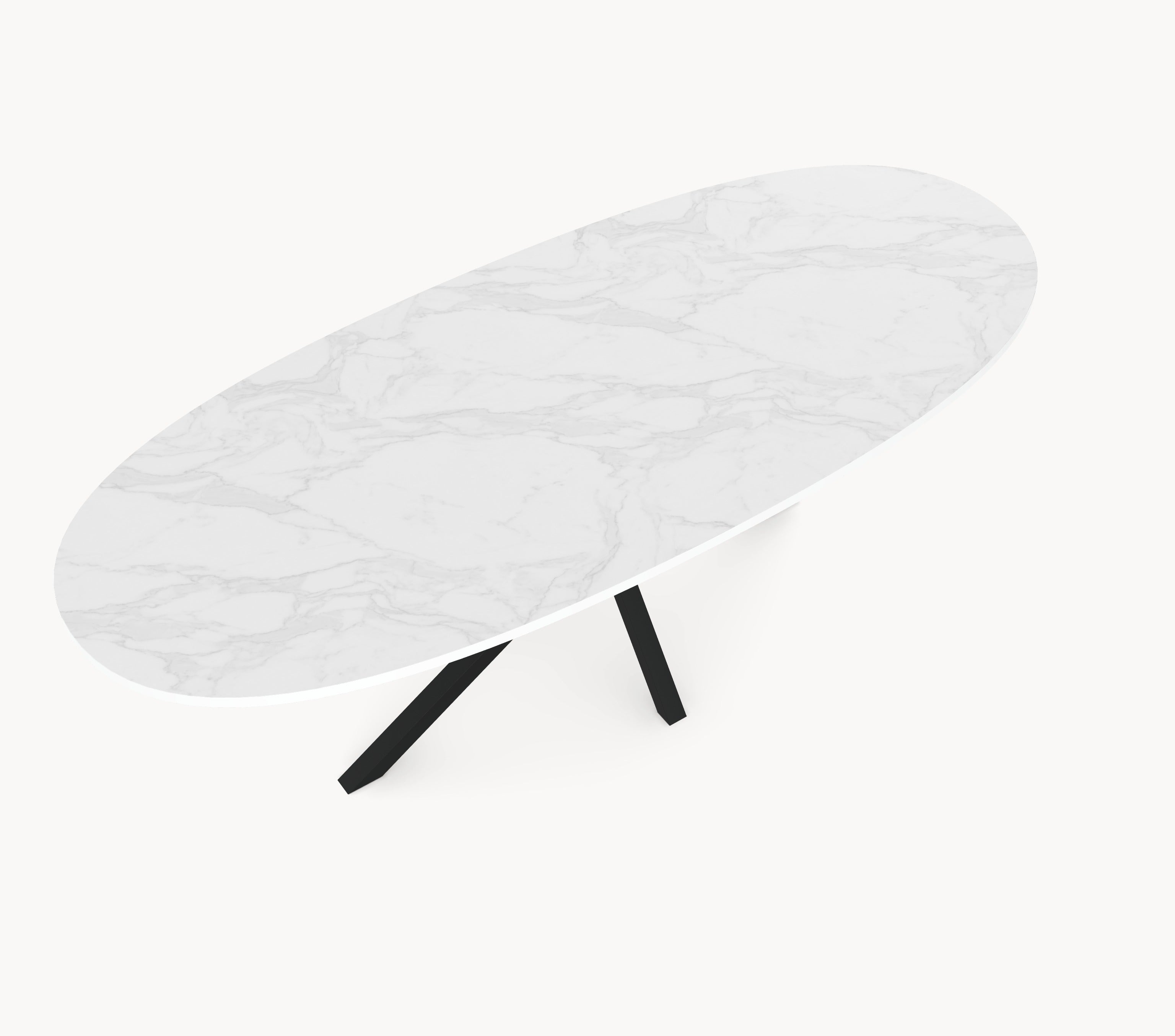 HPL eettafel White Marble - Ovaal - Matrix Twist sfeerbeeld 5 - Industrial Home