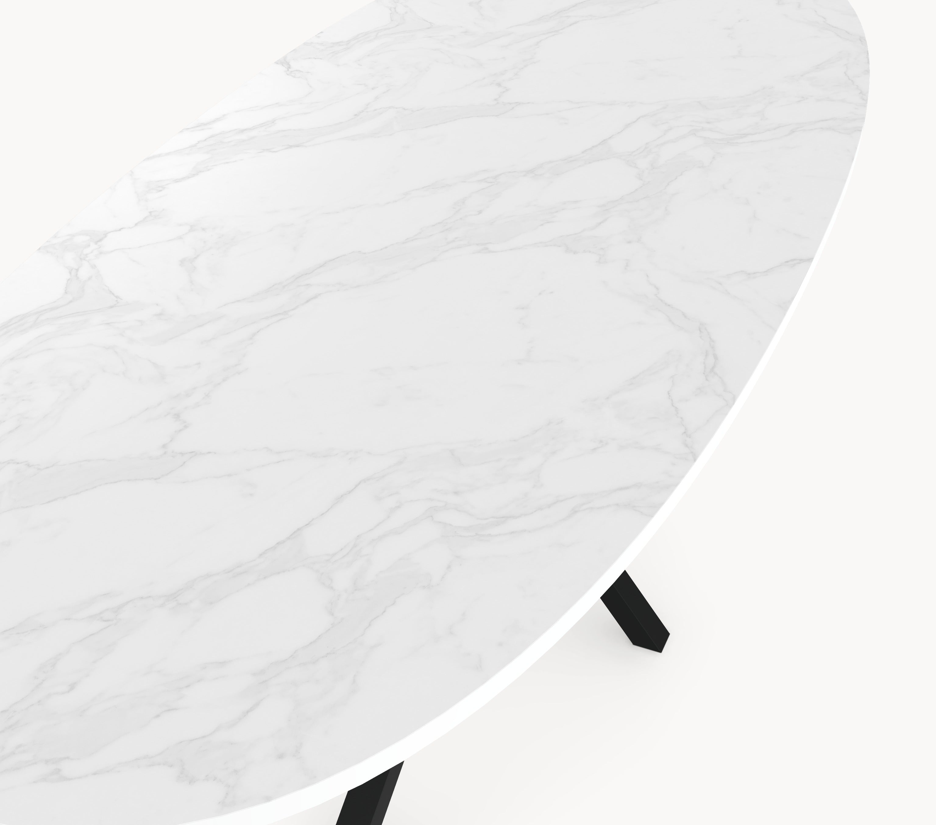 HPL eettafel White Marble - Ovaal - Matrix Twist sfeerbeeld 3 - Industrial Home