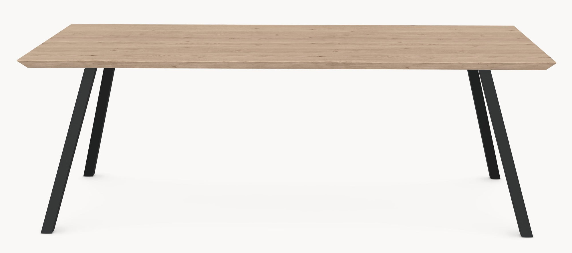 Eiken tafel - Recht - A angled onderstel sfeerbeeld 2 - Industrial Home