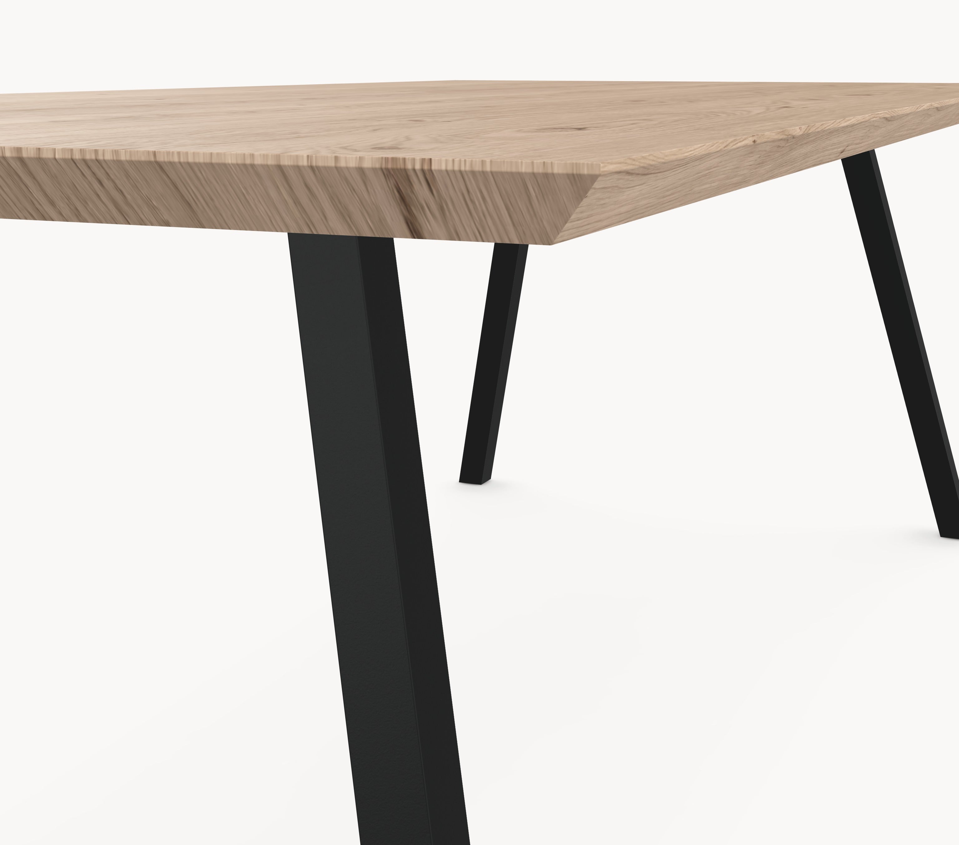 Eiken tafel - Recht - A angled onderstel sfeerbeeld 5 - Industrial Home