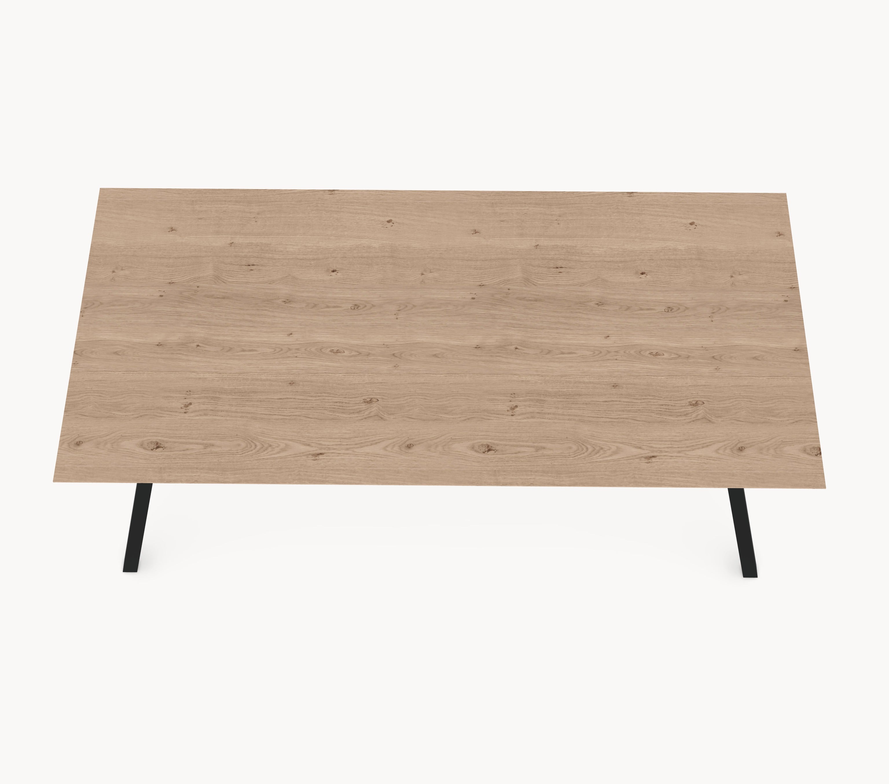 Eiken tafel - Recht - A angled onderstel sfeerbeeld 4 - Industrial Home