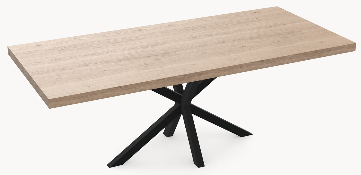 Eiken tafel - Recht - Matrix onderstel - Industrial Home