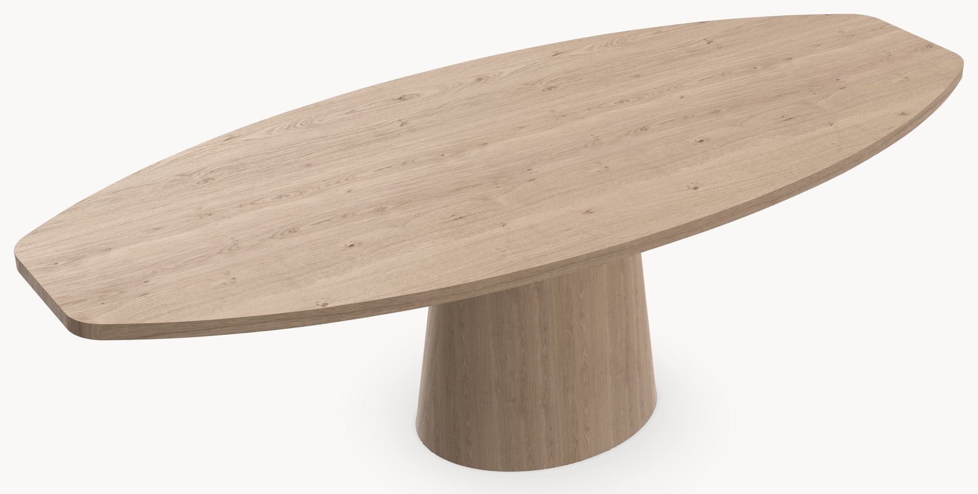 Eiken massief eettafel - Half Ovaal - Cone eiken Eiken - Industrial Home