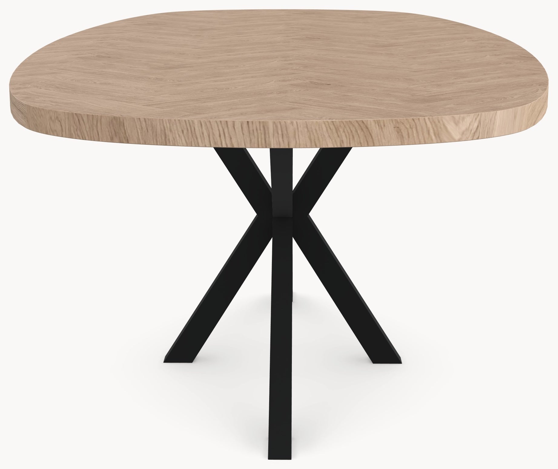 Visgraat eiken eettafel - Deens Recht - A angled Metaal sfeerbeeld 4 - Industrial Home