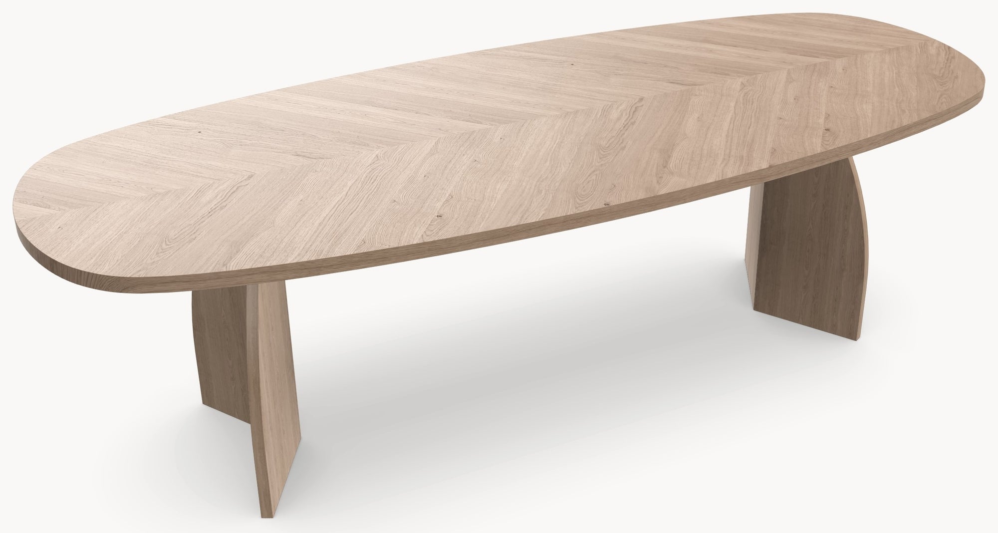 Visgraat eiken eettafel - Deens Recht - V eiken Eiken - Industrial Home