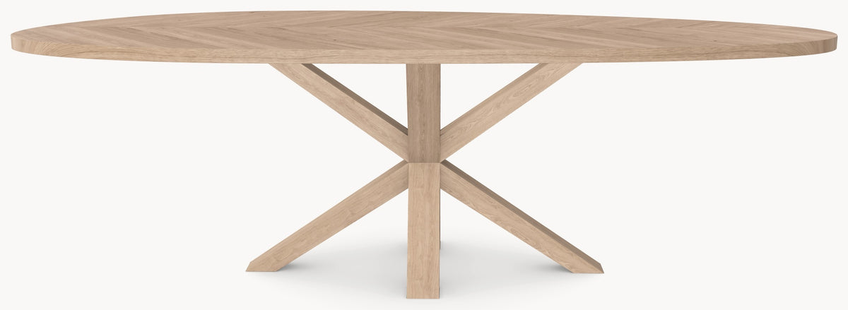 Visgraat eiken eettafel - Kiezel B - Matrix Eiken sfeerbeeld 2 - Industrial Home