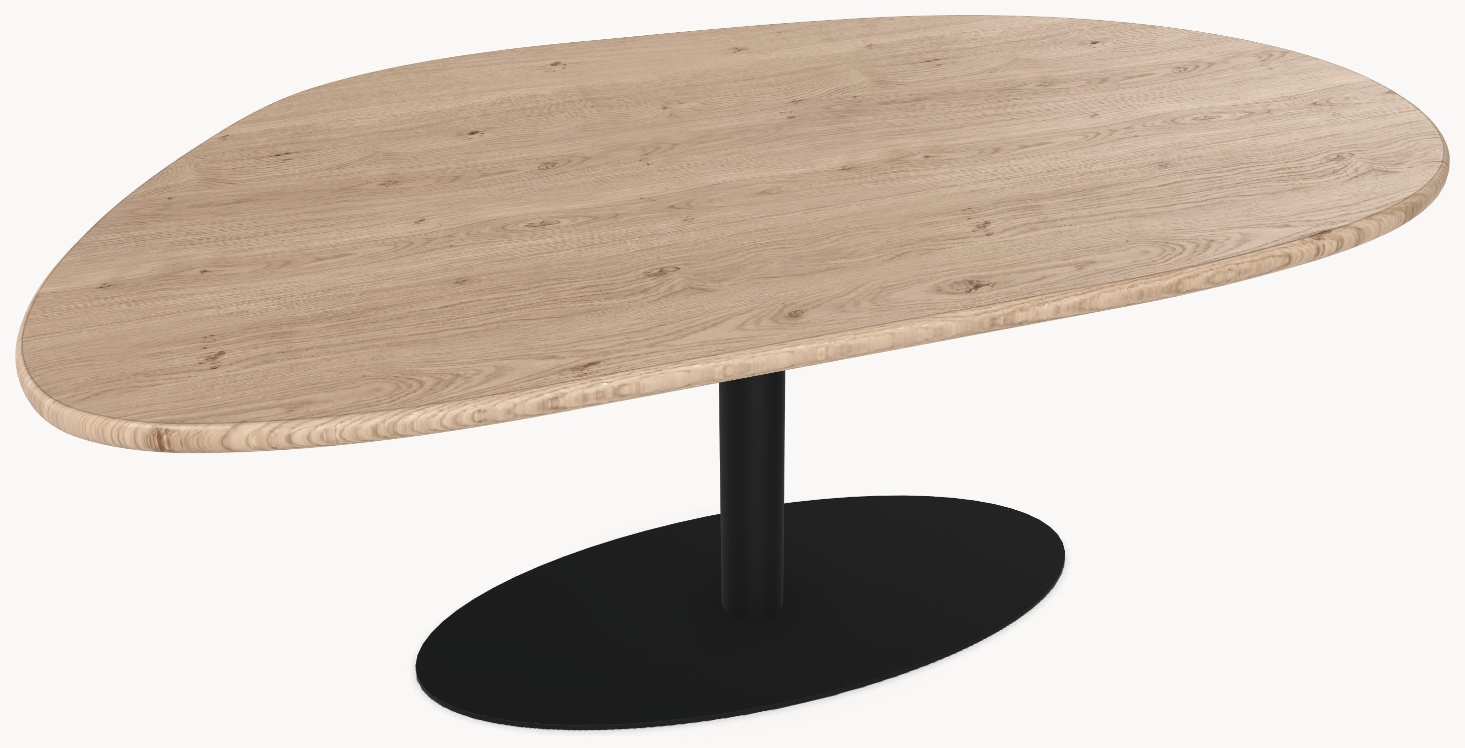 Eiken massief eettafel - Organisch B - Sol onderstel metaal - Industrial Home