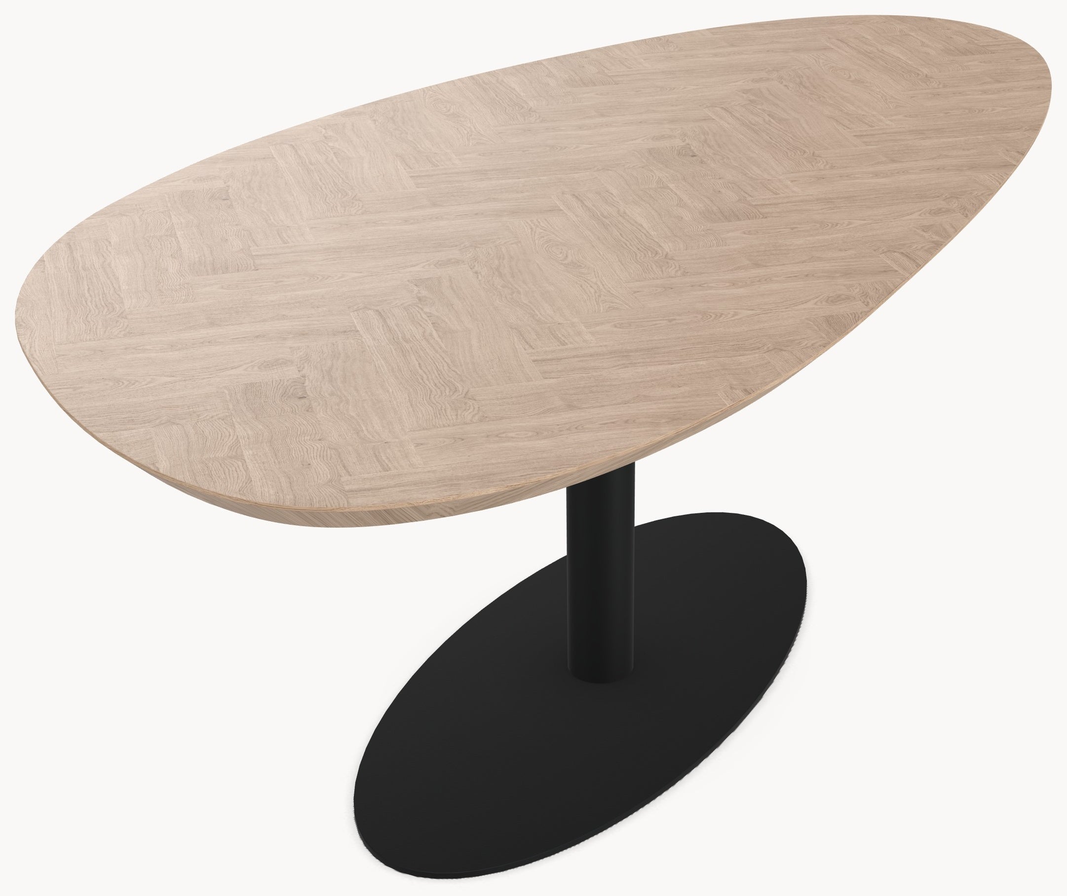 Visgraat eiken eettafel - Kiezel B - Sol metaal sfeerbeeld 6 - Industrial Home