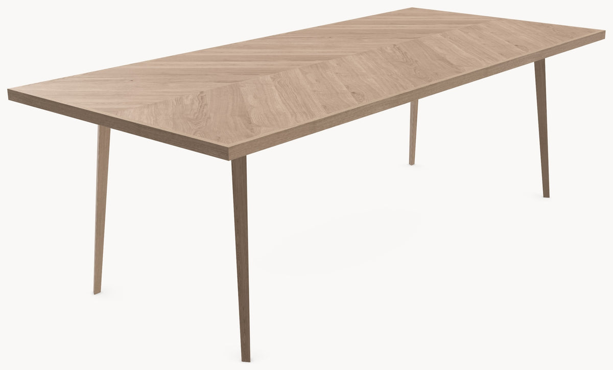 Visgraat eiken eettafel - Recht - Triangle Eiken - Industrial Home