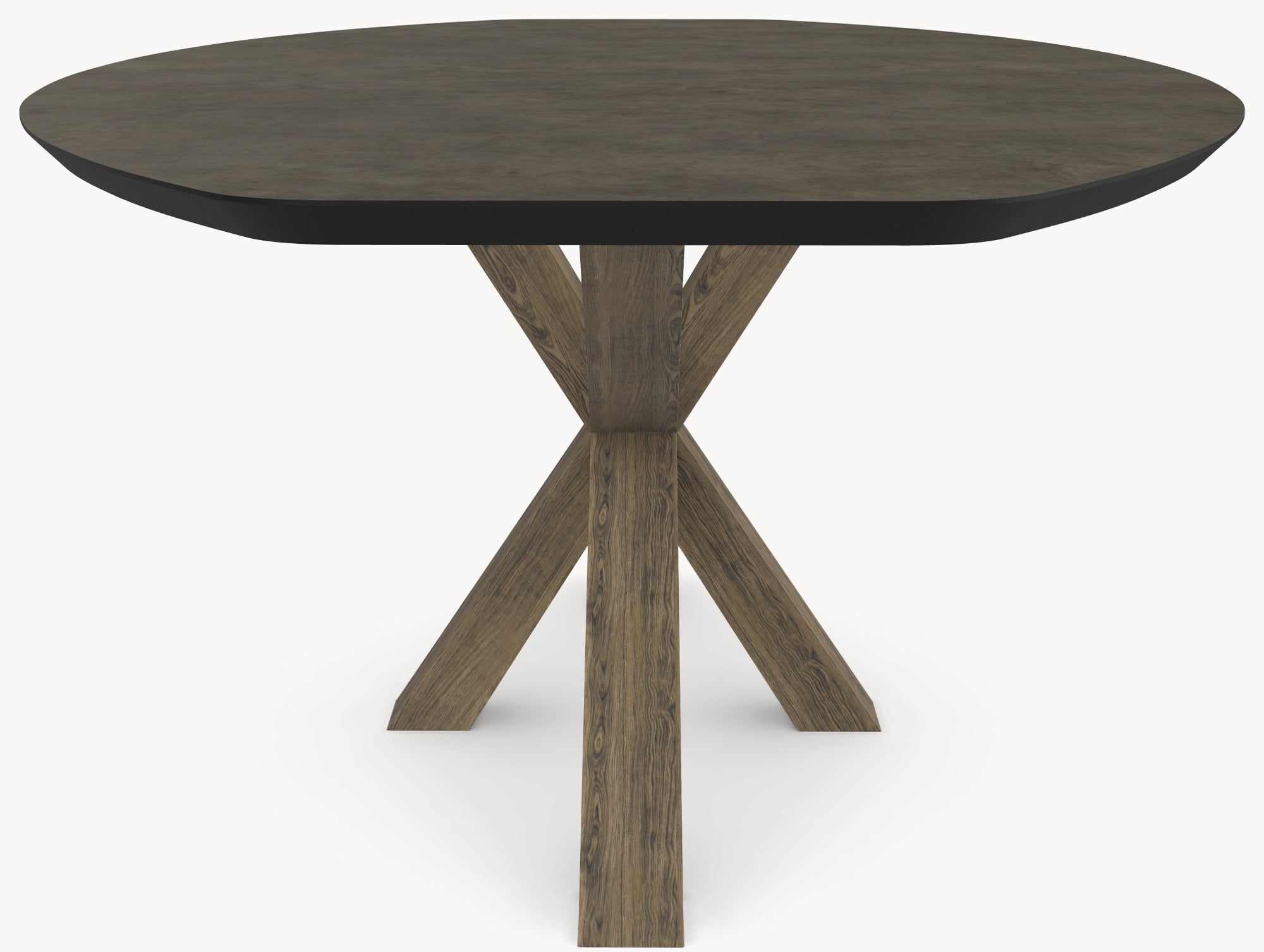 HPL eettafel Chicago Concrete Dark Gray - Half Ovaal - Matrix Eiken sfeerbeeld 3 - Industrial Home