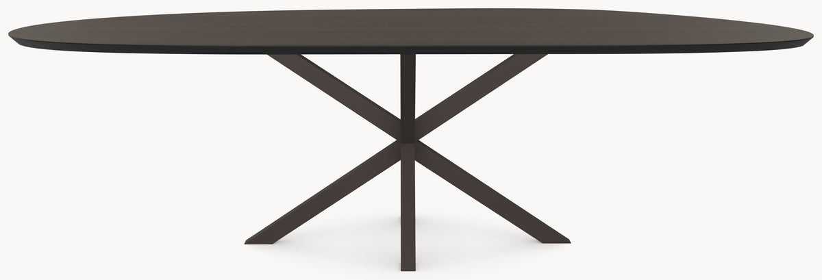 HPL eettafel Oak Brown - Organisch-A - Matrix Black Brown Metaal