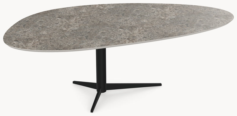 Melamine eettafel Siena Grey Marble - Kiezel B - Trios onderstel metaal - detail foto 2 | Industrial Home