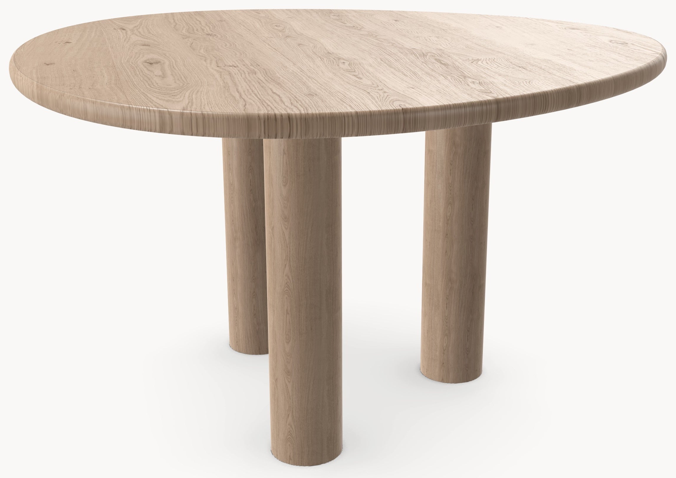 Eiken massief eettafel - Organisch Rond - Pole Eiken