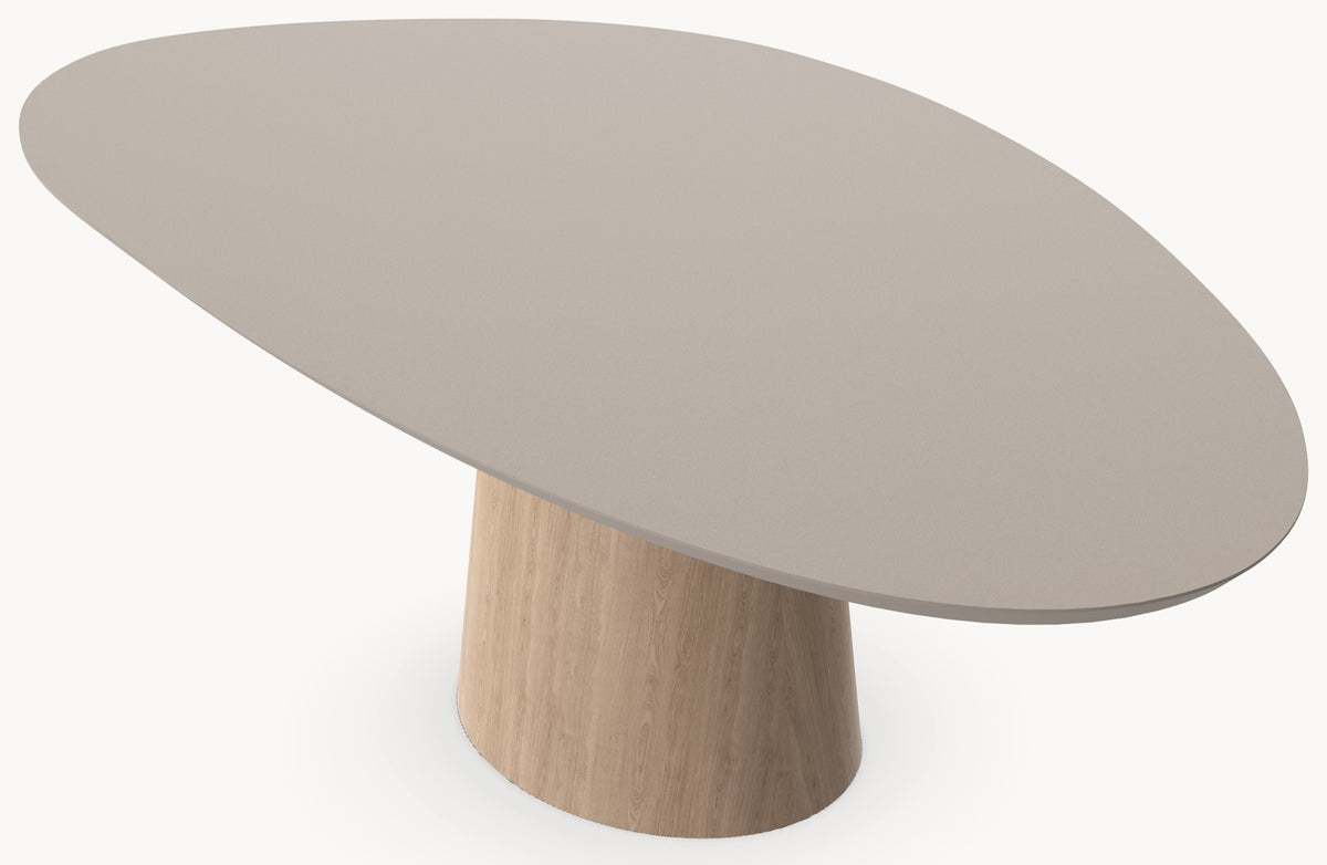 Fenix Beige Arizona eettafel - Kiezel B - Cone onderstel eiken - Japandi - detail foto 4 | Industrial Home