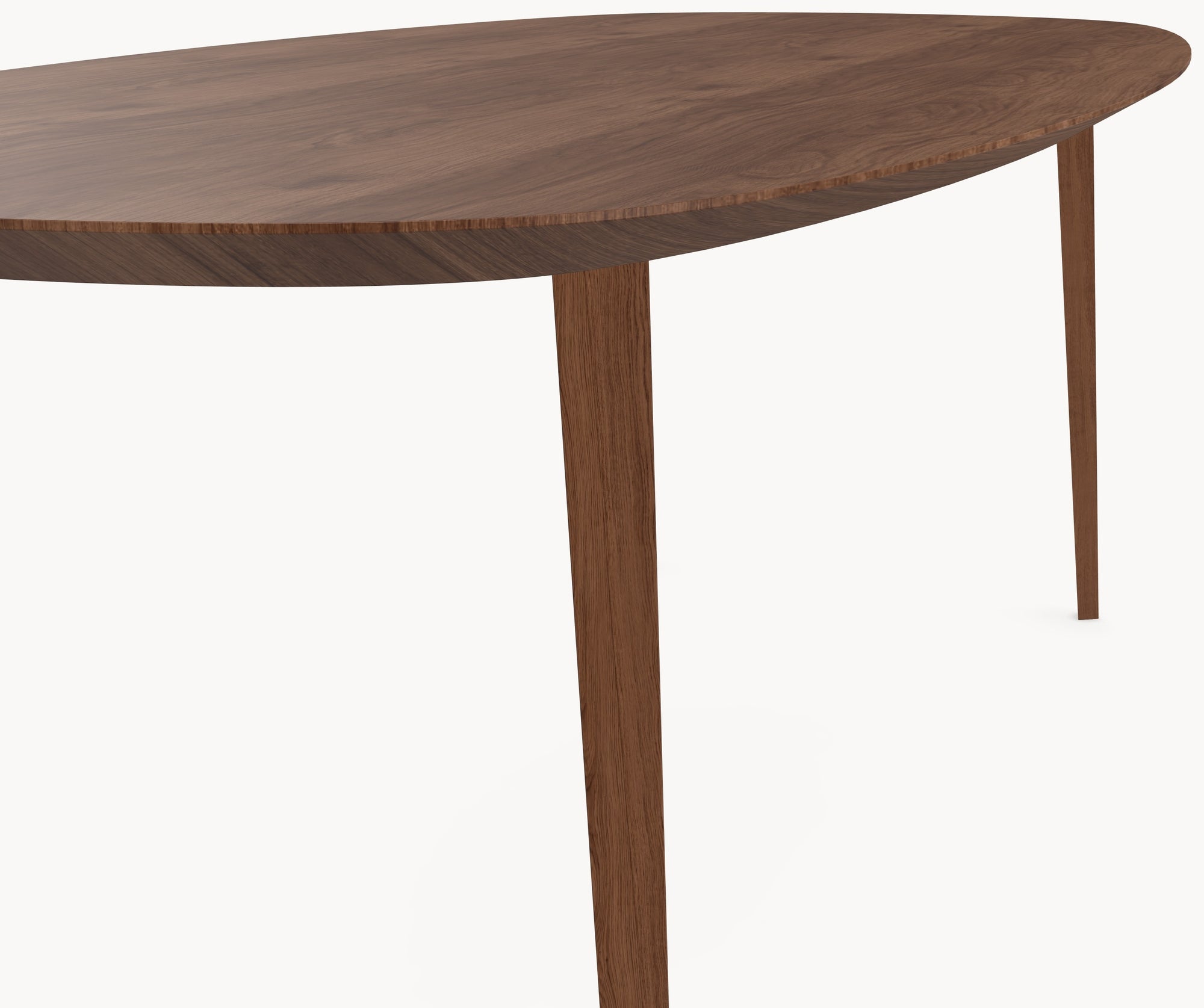 Walnoot eettafel - Deens Recht - Triangle walnoot onderstel — productfoto 6