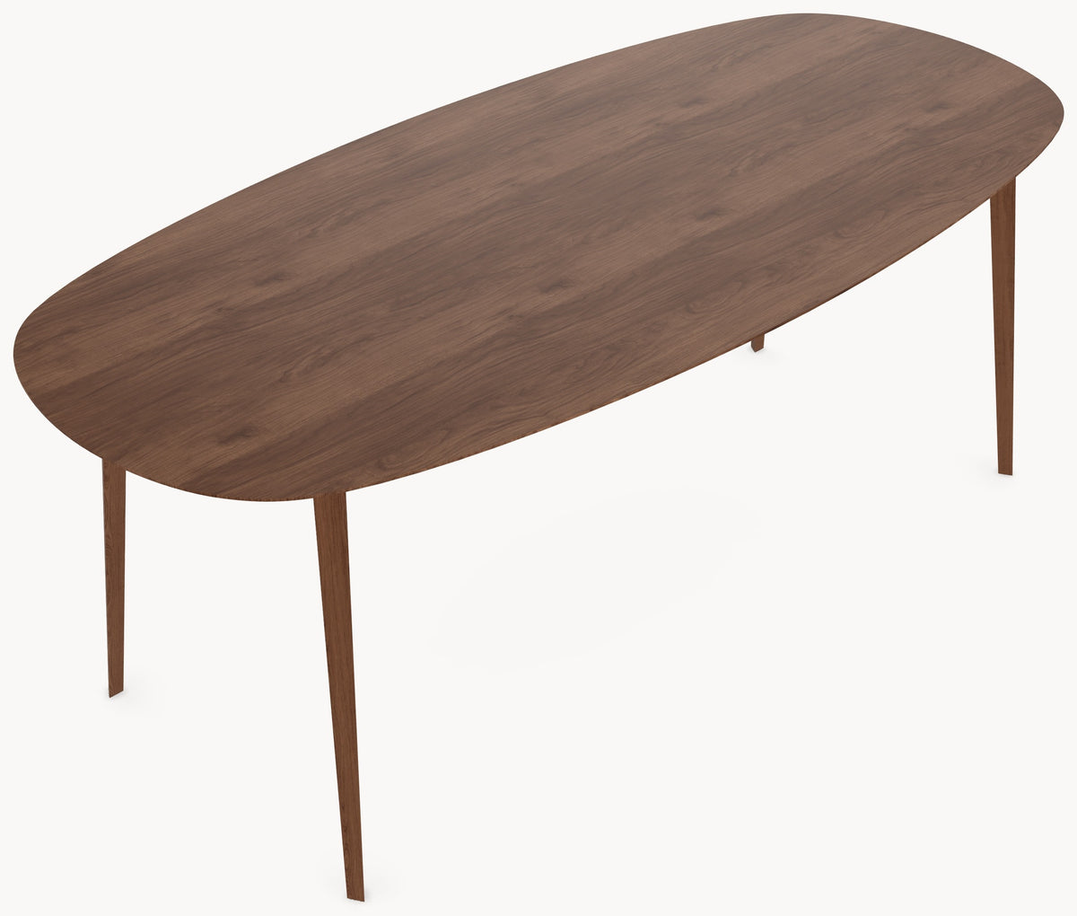 Walnoot eettafel - Deens Recht - Triangle walnoot onderstel — productfoto 5