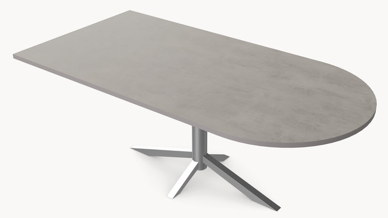 HPL Chromix Concrete Silver eettafel - Recht Rond - Quattro - Industrial Home