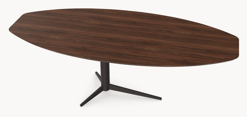 Walnoot massief eettafel - Half Ovaal - Trios - Industrial Home