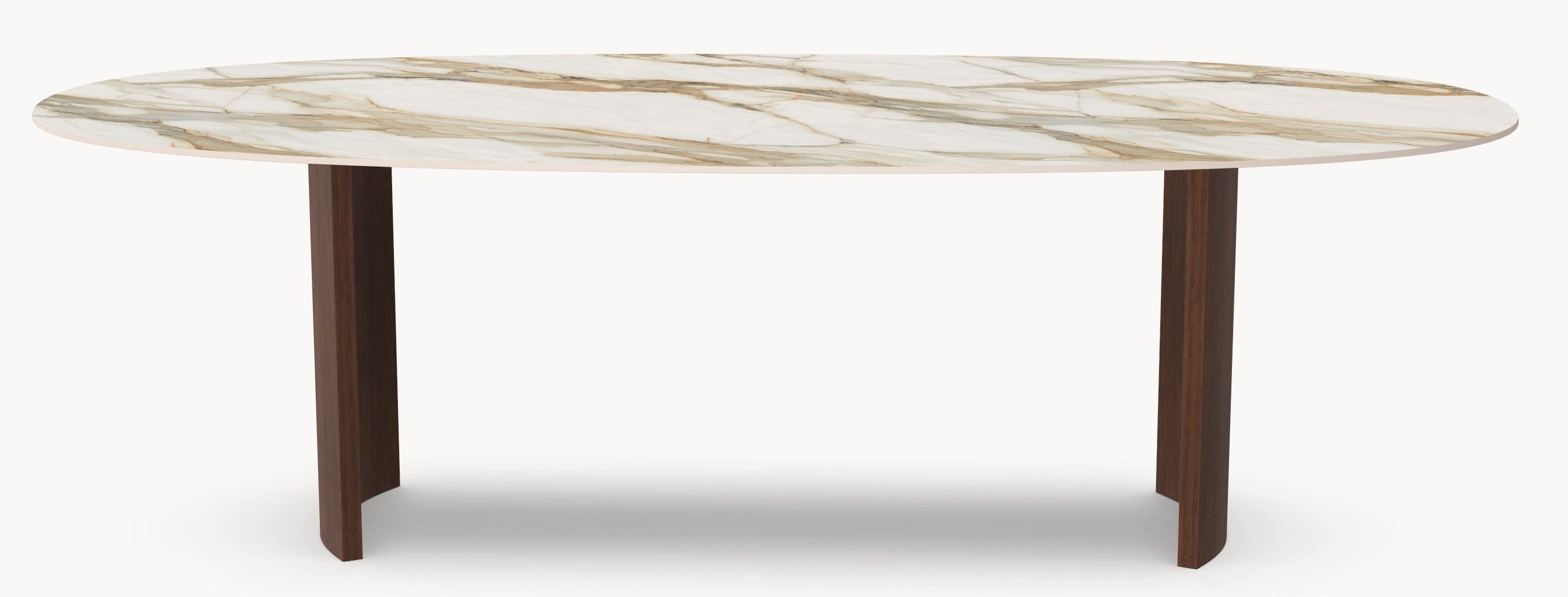 Keramische tafel Calacatta Hermitage - Deens Rond - Half Moon Eiken sfeerbeeld 3 - Industrial Home