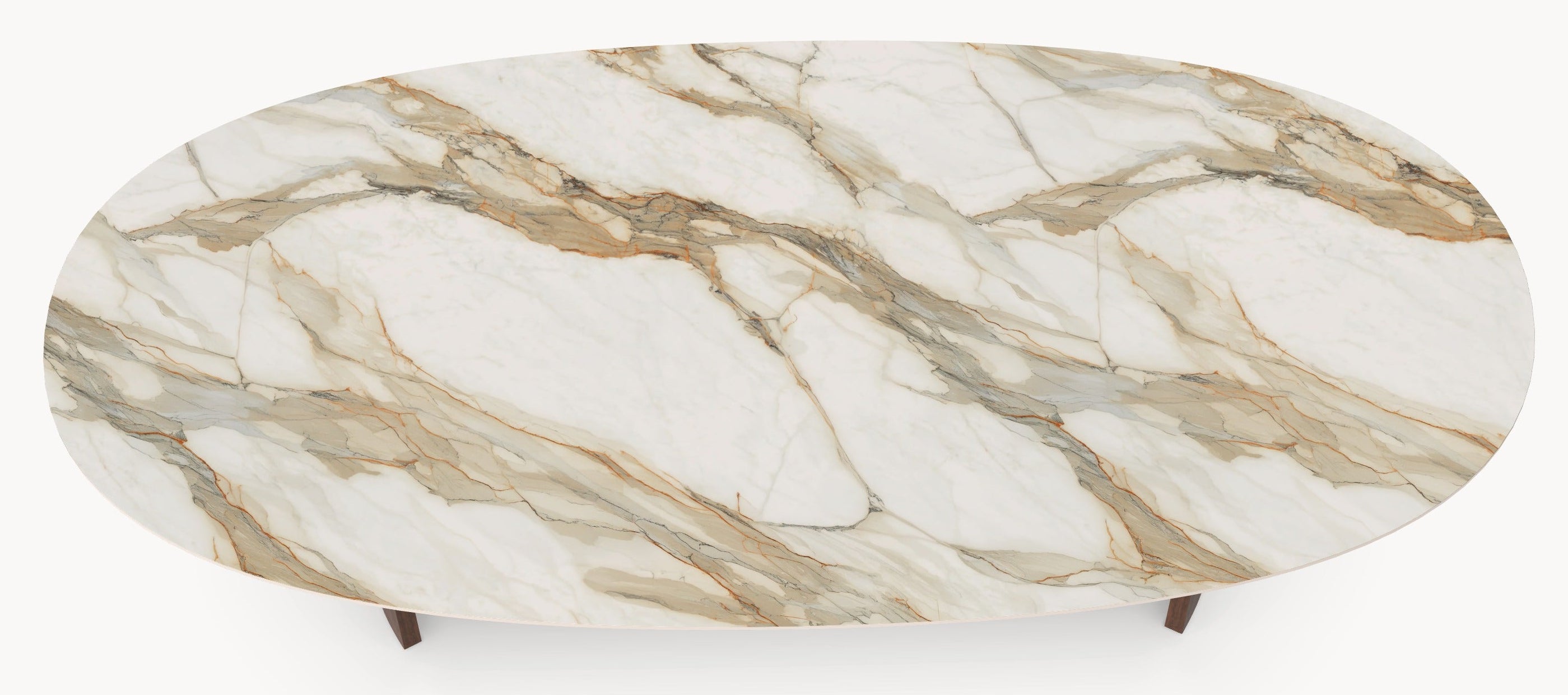 Keramische tafel Calacatta Hermitage - Deens Rond - Half Moon Eiken sfeerbeeld 5 - Industrial Home