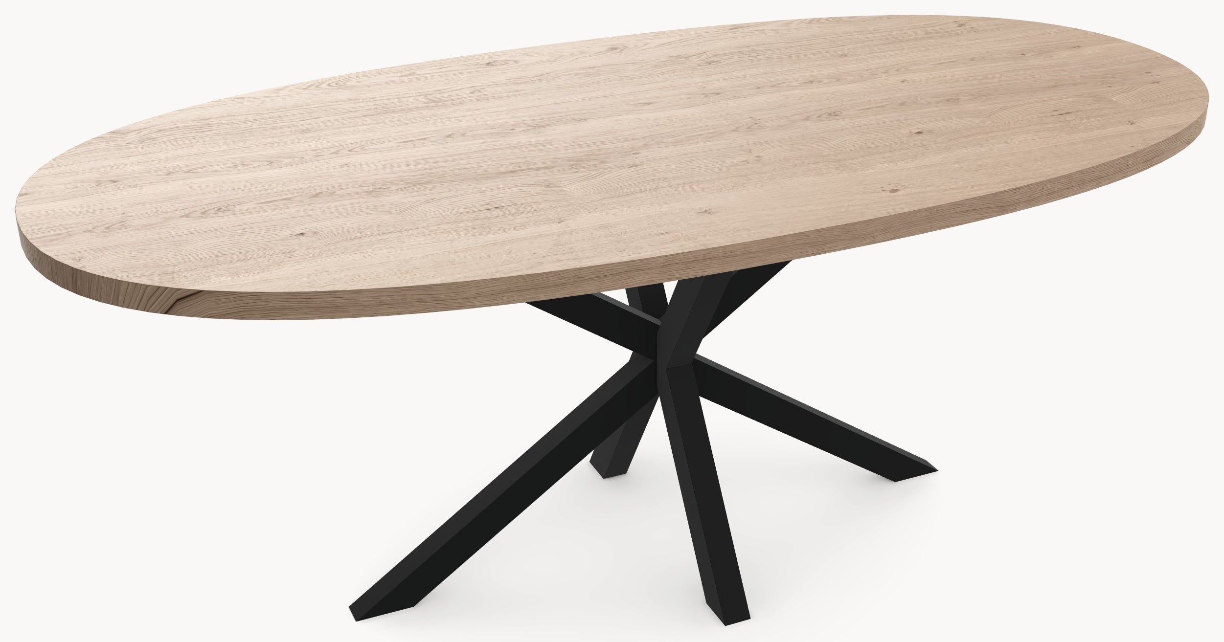 Eiken massief eettafel - Deens Rond - Ossy Metaal - Industrial Home