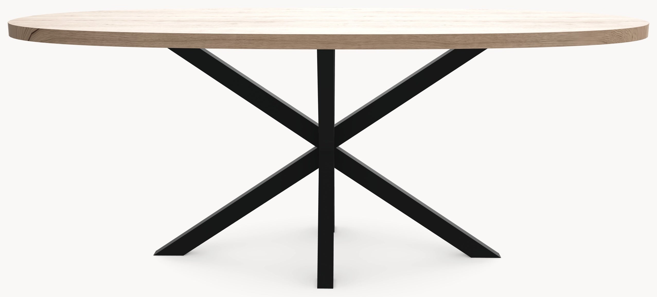 Eiken massief eettafel - Deens Rond - Ossy Metaal sfeerbeeld 2 - Industrial Home