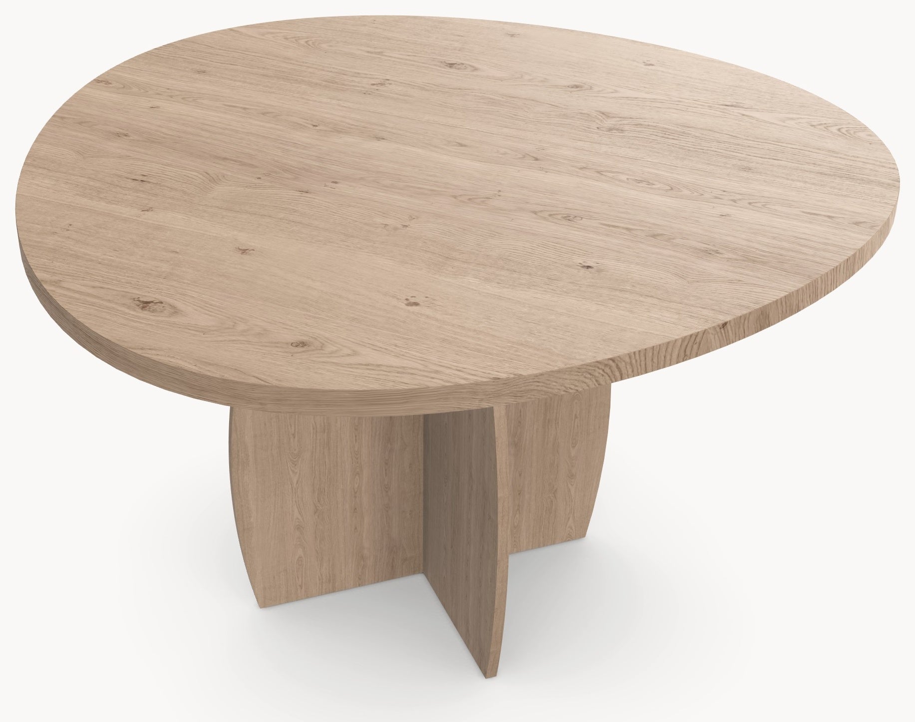 Eiken massief eettafel - Organisch Rond - Tullip eiken Eiken - Industrial Home