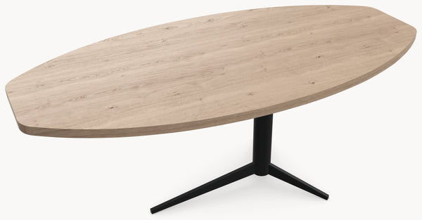 Eiken massief eettafel - Half Ovaal - Trios Metaal