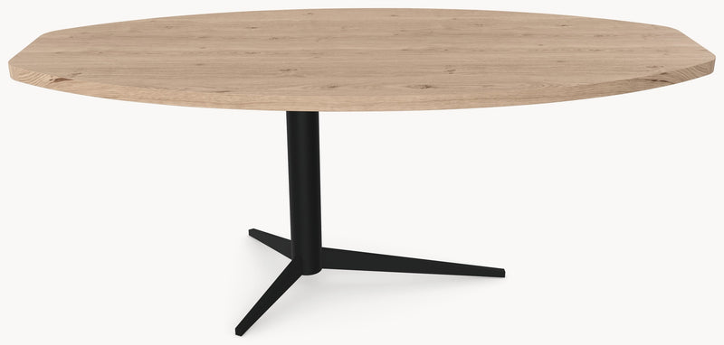 Eiken massief eettafel - Half Ovaal - Trios Metaal sfeerbeeld 2 - Industrial Home