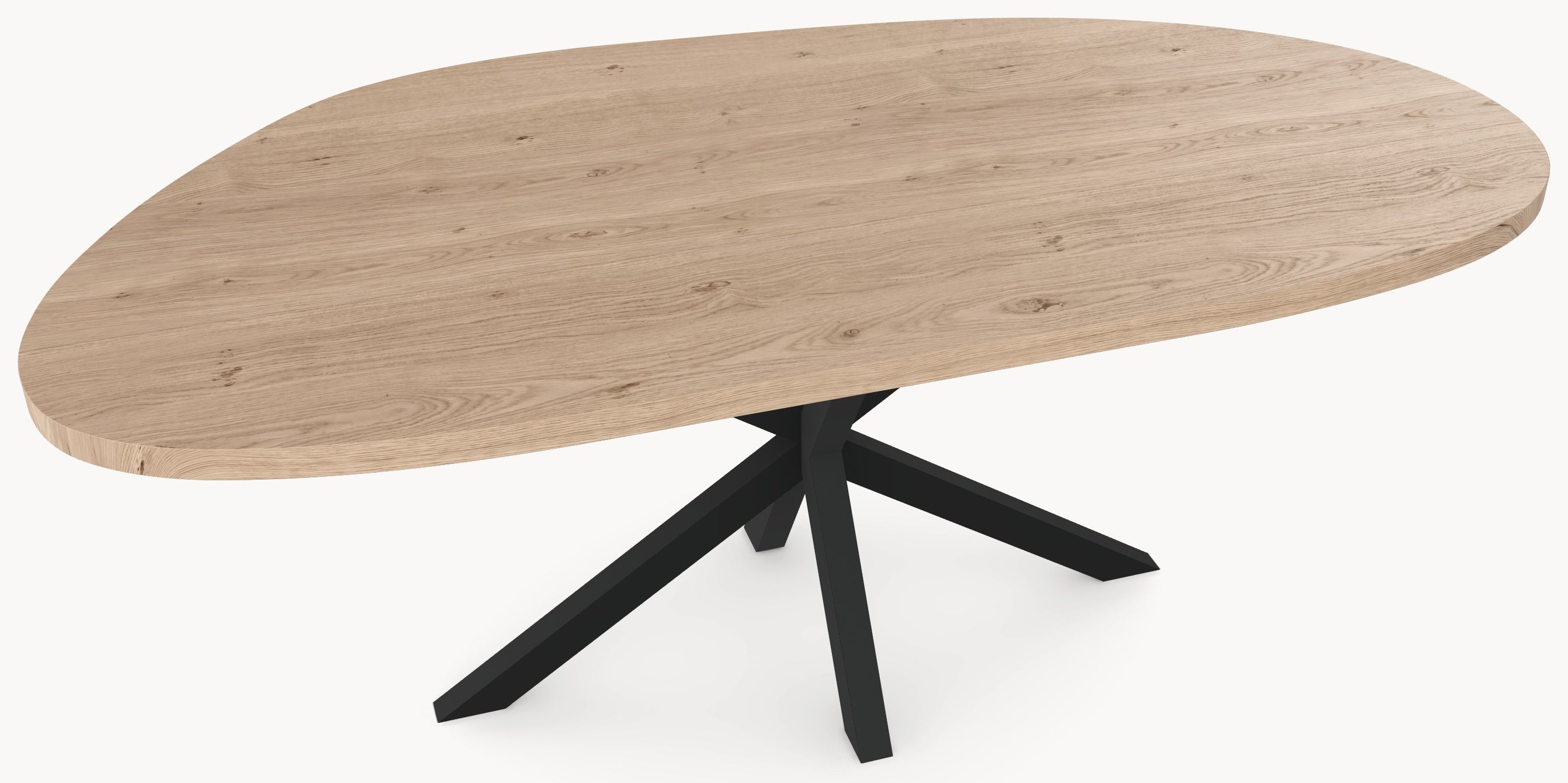 Eiken massief eettafel - Organisch - Hook Metaal - Industrial Home