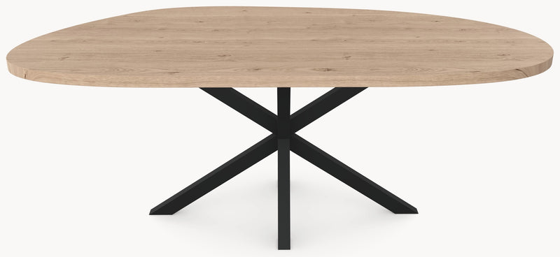 Eiken massief eettafel - Organisch - Hook Metaal sfeerbeeld 2 - Industrial Home