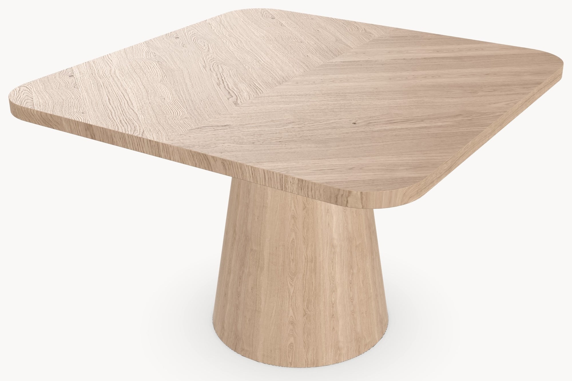 Visgraat eiken eettafel - Vierkant - Cone Eiken - Industrial Home