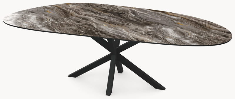 Keramiek eettafel Orobico Luxe - Organisch B - Matrix Metaal - detail foto 2 | Industrial Home