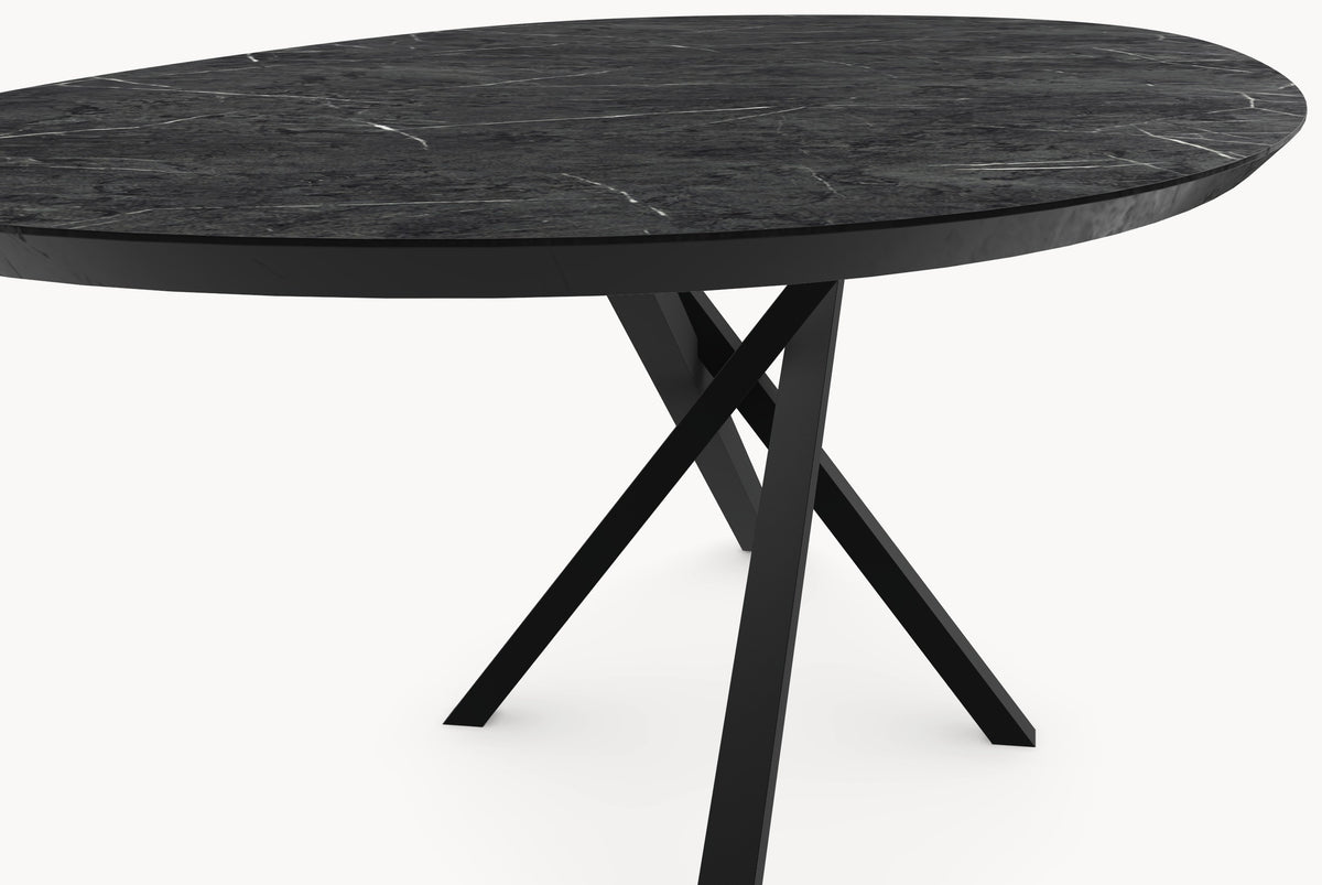 Melamine eettafel - Deens Rond - Matrix Twist - detail foto 6 | Industrial Home