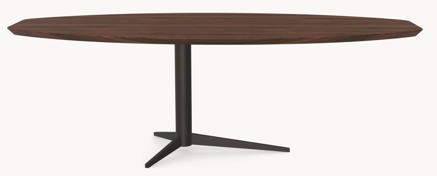 Walnoot massief eettafel - Half Ovaal - Trios sfeerbeeld 3 - Industrial Home