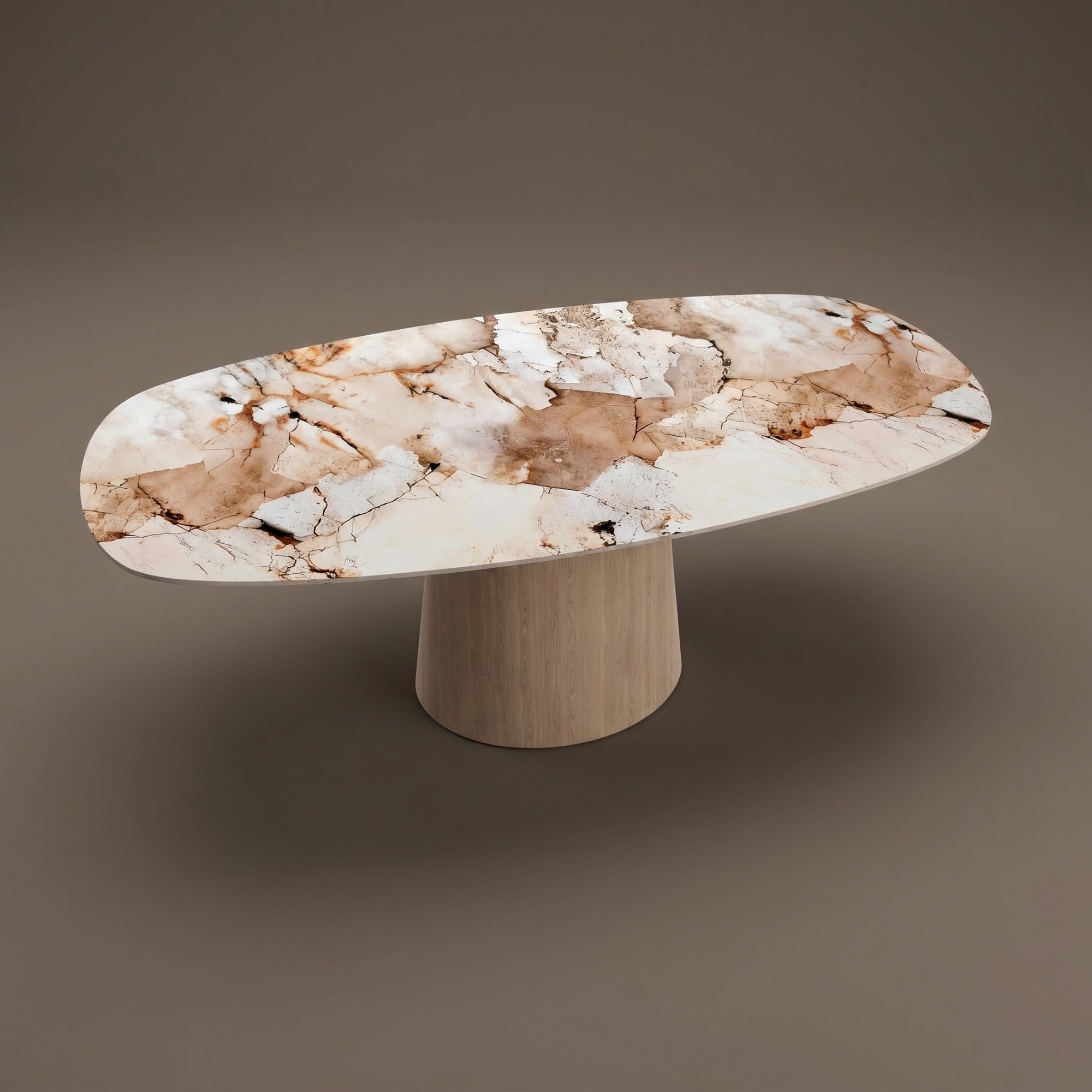 Keramiek eettafel Magellano - Deens Recht - Cone Eiken | Industrial Home